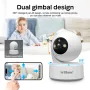 SriHome DH050-SH064 4K 8MP Smart Baby Monitoring Camera Kit with 5-inch Touch Screen 3X Digital Zoom 355° PTZ AI Crying Detection Color Night Vision Human Tracking Alarm 2-Way Audio Home Monitor Viewing Cameras