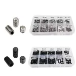 500pcs DIN913 Hex Hexagon Socket Allen Flat Point Set Screw Grub Bolt M2.5 M3 M4 304 A2 Stainless Steel Grade 12.9 Steel Kit with Box