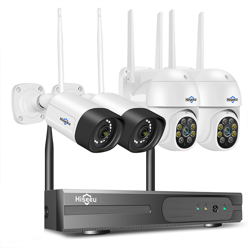 Hiseeu 8WK-4HBC25 ਵਾਇਰਲੈੱਸ ਕੈਮਰਾ ਸੁਰੱਖਿਆ ਸਿਸਟਮ ਕਿੱਟ 5MP 5X ਡਿਜੀਟਲ PTZ 4CH ਆਊਟਡੋਰ ਸੀਸੀਟੀਵੀ ਕੈਮਰਾ 2 ਮਾਰਗੀ ਆਡੀਓ ਸੈੱਟ ਕਰੋ IP66 ਘਰ ਦੀ ਸੁਰੱਖਿਆ ਲਈ ਵੀਡੀਓ ਨਿਗਰਾਨੀ ਯੂਰਪੀਅਨ ਯੂਨੀਅਨ ਪਲੱਗ