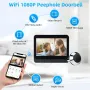 SY-36 1080P Tuya Smart WIFI Digital Door Peepholes Viewer 4.3 Inch Digital Magic Eye Wireless Doorbell Camera Security Door Eye Camera