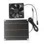 6W Solar Panel Fan Monocrystalline Silicon 20.5% Efficiency Portable PET Lamination 3M Cable DC5521 Interface Outdoor Camping Hiking Energy