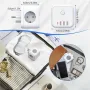 Bakeey 7-in-1 Socket Cube EU Power Outlet with 3AC 3USB Type-C Fast Charging Wall Socket with On/Off Switch for Home Use