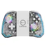 LinYuvo KS40 Semi-transparent Wireless Left and Right Game Handle with RGB Light Turbo Function Vibration Six-Axis Sensing Switch OLED Game Controller with Programmable Back Button