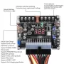 20/24Pin ATX Power Transfer Board Digital Voltage Display Multi-Output 5V-12V USB PD Fast Charging Adjustable Voltage Module with DC Socket for Electronics Testing Multi-Device Charging