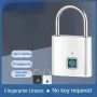 Intelligent Fingerprint Padlock Outdoor Waterproof Rust Proof Zinc Alloy 20 Fingerprints Capacity Type-C Fast Charging IP55 Security Lock