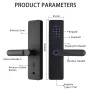 WAFU WF-X8 Tuya Smart WiFi Fingerprint Doorlock Password/APP/IC Card/Key/Fingerprint Unlock Built-in Camera Semi-conductor Intelligent Door Lock