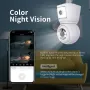 ESCAM QF202 E27 2MP+2MP WiFi PTZ Camera Dual Lens Wireless Surveillcance Camera with Color Night Vision Humanoid Detection Two-way Radio H.265 Phone Remote Monitoring Security IP Cameras