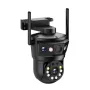 6MP Three-Lens Wireless WIFI IP Camera 360° Panoramic View 1080p Night Vision IP66 Waterproof Mobile App Controlled WiFi Surveillance Camera EU Plug