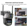 Guudgo 4K HD WiFi IP Camera 8MP Three Lens 5X Zoom Outdoor Security Camera Night Vision Motion Detection 2-way Audio IP66 Waterproof Wireless PTZ Surveillance Cameras