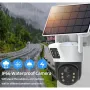 V380 4G Solar Dual-Lens Security Camera 4MP IP66 Weatherproof 12000mAh Battery Two-Way Audio PTZ Control Night Vision WiFi/4G Auto Tracking