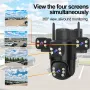 Guudgo 2MP+2MP+2MP+2MP Four Lens Solar Camera 5X Zoom 4G AOV Outdoor Security Camera 360 Degree Smart Night Vision Waterproof Camera