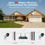 Hiseeu WK-4HB615 4CH 5MP Wireless Security Camera System H.265 Human Detection 360° Night Vision IP66 Waterproof 2.4G WiFi Remote Access EseeCloud APP Surveillance Camera Kit