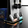PS5 Gaming Console Cooling Stand Dual Charging Dock With RGB Lights Disk Slot And Controller Holder
