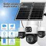 8MP 5X Zoom AOV Solar Security Camera Multi-view Wireless Outdoor Cam 4G HD 360° View Color Night Vision AI Human Detection Red Blue Alarm IP66 Waterproof for Home Safety