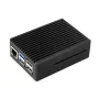 Aluminum Stripe Grooved Case For Raspberry Pi 5 Built-In Cooling Fan and Heatsink Pillars