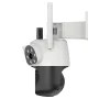 Guudgo 3MP+3MP+3MP Outdoor WiFi Cameras Three Screen View HD IP Camera Color Night Vision Human Detection Two-way Intercom IP66 Waterproof 360° Panoramic Surveillance Video Camera