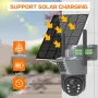 V380 4G Solar Dual-Lens Security Camera 4MP IP66 Weatherproof 12000mAh Battery Two-Way Audio PTZ Control Night Vision WiFi/4G Auto Tracking