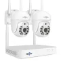 Hiseeu WK-2HD205 2 Cameras 5MP WiFi CCTV PTZ Camera Security System Kit 10CH NVR Recorder AI Motion Tracking IP Camera Set Video Surveillance System EU Plug