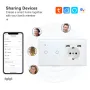 1/2/3Gang Tuya WiFi Smart Touch Switch Socket with USB-A Port Voice Control App Remote Live & Neutral Wire Control Work with Amazon Alexa Google Assistant