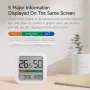 Miiiw Mute Temperature Humidity Thermometer Electronic Sensor Clock Home Indoor High-precision Baby Room C/F Temperature Monitor 3.34 inch Backlight LCD Screen