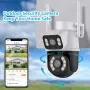 3MP+3MP WiFi IPカメラ 4K 6MP ワイヤレスセキュリティ監視カメラ NETIP Onvif 人感センサー 家庭用 屋外 CCTV IPカメラ デュアルレンズ 自動追跡