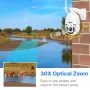 Hiseeu 30X Zoom 5MP WiFi PTZ Camera Wireless Color Night Vision 2-way Audio IP66 Waterproof Face Humanoid Detection 2D&3D Noise Reduction Support ONVIF2.0 H.265 Outdoors IP Security Surveillance Camera