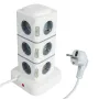 2500W Tower 12-way Outlets EU Socket with 4 USB Multi Power Strip with 2.8M Extension Cord Built-in LED Light Switch Overload Protector 250V 10A