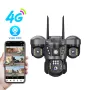 6MP Triple Lens Surveillance Camera Outdoor 4G WiFi Camera Auto Tracking Camera Two-Way Voice Camera