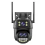 Guudgo 4K HD WiFi IP Camera 8MP Three Lens 5X Zoom Outdoor Security Camera Night Vision Motion Detection 2-way Audio IP66 Waterproof Wireless PTZ Surveillance Cameras