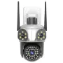 Guudgo 3MP+3MP+3MP Outdoor WiFi Cameras Three Screen View HD IP Camera Color Night Vision Human Detection Two-way Intercom IP66 Waterproof 360° Panoramic Surveillance Video Camera