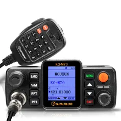 WOUXUN KG-M70 25W Rádio Móvel Repetidor de Banda Cruzada Longo Alcance 999CH Estação de Rádio de Carro de Banda Dupla de Alta Potência com Microfone