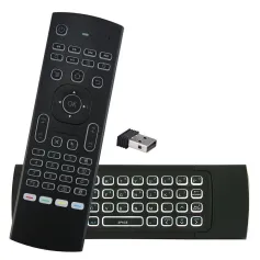 MX3 2.4G Vwa Air sourit ak backlight Wireless Mini Keyboard Kontwòl Remote Aprantisaj enfrawouj pou android televizyon Box PC Kontwolè