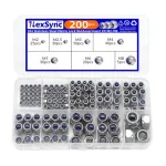 200pcs DIN985 Hex Nylon Insert Self Lock Nut Nylock Locknut Assortment Kit Set M2 M2.5 M3 M4 M5 M6 M8 304 A2-70 Stainless Steel