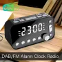 MD-A1 Wireless bluetooth Speaker FM Radio Small Mini Alarm Clock with LED Digital Display Dual USB Charging DAB FM Digital Radio Bedside Clock Speaker