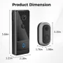 M19 Tuya Smart Video Doorbell 1080P HD WiFi Wireless Door Camera 120° Wide Angle Night Vision 2 Way Audio Smart Life APP Remote Control AI Human Detection 4000mAh Battery Home Security