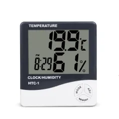 HTC-1 HTC-2 LCD Electronic Digital Temperature Humidity Meter Home Thermometer Hygrometer Indoor Outdoor Weather Station Clock