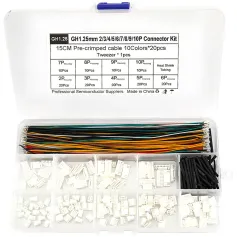 GH1.25MM Connector Kit 28AWG Multicolor Pre Crimped Cables 15cm Locking Housing Heat Shrink Tubing Electrical Wiring Accessories