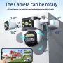 10K UHD WiFi 6 PTZ Kamera 20MP Wayarles Luaran 10X Zum Empat Skrin Empat Kanta Penjejakan Automatik Interkom Dua hala Kamera CCTV Keselamatan Kalis Air