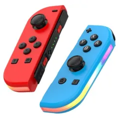 JOY-02 BT5.2 RGB Game Controller LED Switch L/R Joypad with 3D Joystick Built-in Six-axis Sensor Dual Vibration Motors Turbo Motion for Switch/Lite/OLED