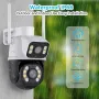3MP+3MP WiFi IPカメラ 4K 6MP ワイヤレスセキュリティ監視カメラ NETIP Onvif 人感センサー 家庭用 屋外 CCTV IPカメラ デュアルレンズ 自動追跡