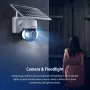 SECTEC Smart WiFi Solar Floodlight Camera Outdoors 3MP HD Surveillance Cam Motion Detection Color Night Vision Two-way Audio IP66 Waterproof for Home Security Monitoring