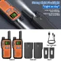 2Pcs Baofeng BF-T18 Mini Walkie Talkie PMR446 License Free 22 Channels 2W Power Long Range Type C Rechargeable NOAA Weather Alerts Hands Free Two Way Radio