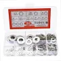910pcs/200pcs 9 Sizes 304 Stainless Steel Flat Washers Assortment Kit M2 M2.5 M3 M4 M5 M6 M8 M10 M12 Suitable for Electronic Components