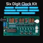6-bit Digital Clock DIY Kit 51 Microcontroller Electronic Clock 6 bit Tube LED Display Module Suite Parts and Components DC5-12V