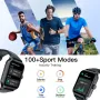 Weofly Active 1.85inch HD Screen bluetooth Call Heart Rate Blood Pressure Blood Oxygen Monitor Sleep Monitoring Body Temperature Detection Breath Training Multi-sport Modes Music Playback IP67 Waterproof Smart Watch