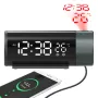 ZX1006A Digital Projection Alarm Clock with Temperature Time 180°Rotation LED Display Dual Alarm Clock Snooze Function USB Electronic Table Bedroom Bedside 3D Wall Projection Clocks