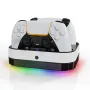 YZC-503P for PS5 Dual Gamepad Wireless Charger Dock with RGB Light USB Type-C Dual Charging Base