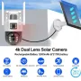 V380 4G Solar Dual-Lens Security Camera 4MP IP66 Weatherproof 12000mAh Battery Two-Way Audio PTZ Control Night Vision WiFi/4G Auto Tracking