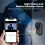 WF001-708AD Tuya Smart WiFi Video Doorbell with 1080P 5MP Camera Wireless Door Bell IR Night Vision PIR Motion Detection Two-way Audio IP65 Waterproof DC AC Battery Powered Voice Control with Alexa Google Home