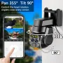 4K 6MP HD Dual-lens WiFi Surveillance Camera 10X Zoom Outdoors Night Vision Human Detection IP66 Waterproof Two-way Audio Monitoring Home Security Cameras